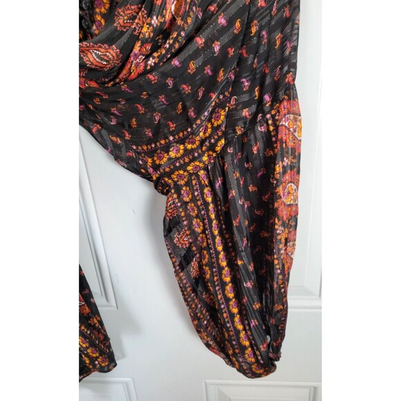 NWT Zara Balloon Sleeve Paisley Mini Dress Size S - Picture 4 of 7